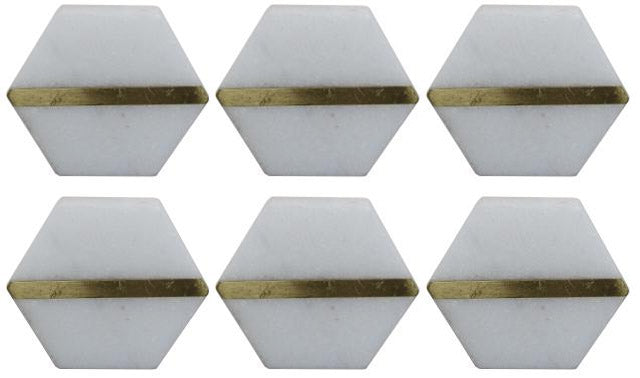 Solid Stone Brass Inlay Knobs, Door Drawer Pulls, Set of 6, Gift for housewarming