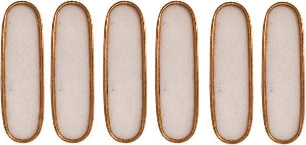 Solid Marble Brass Knobs, Eclair shaped Knob, Set of 6, Gift for housewarming