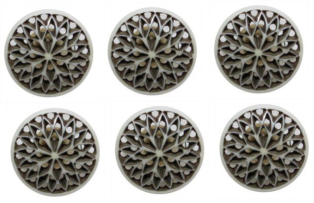 Resin Carved Door Drawer Knobs, Hand Made, Set of 6, Gift for housewarming
