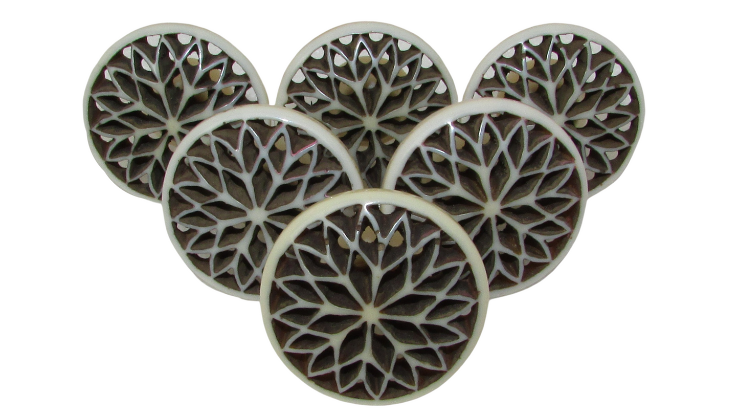 Resin Carved Door Drawer Knobs, Hand Made, Set of 6, Gift for housewarming