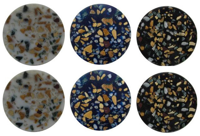 Terrazzo Assorted Terazzo Door Drawer Knobs and Pulls, Set of 6, Home Decor