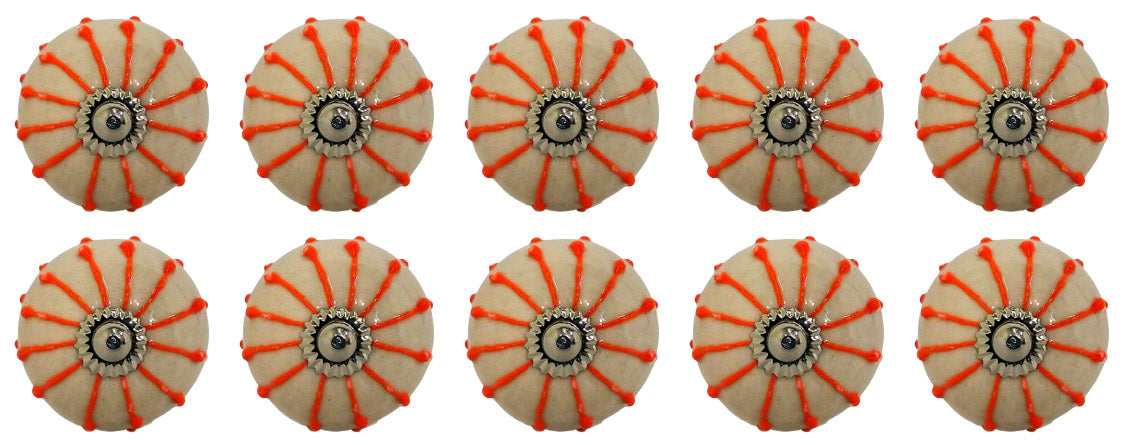 Decorative Spokes Design Ceramic Drawer Knobs, Cabinet Dresser Knob and Pull, Home Decor