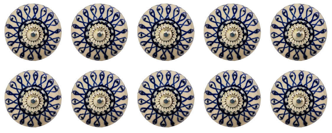 Decorative Geometric Circle Design Drawer Knobs, Set of 6, Home Decor