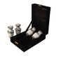 Small Aluminum Keepsakes Cremation Urn, Set of 4 Mini Keepsakes - with velvet box