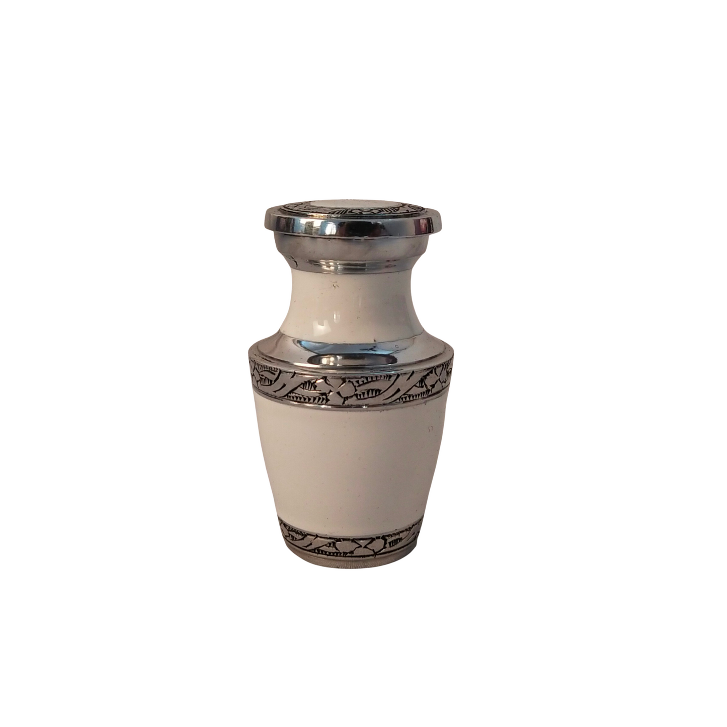 Small Aluminum Keepsakes Cremation Urn, Set of 4 Mini Keepsakes - with velvet box