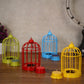 Metal Bird Cage Candle Holder | Multi-colored Hanging Bird Cage - Blue, Green, Red, Yellow | Home Decor | Set of 4