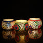 Set of 3 Mosaic Glass Votive Candle Holders | Handmade colored glass candle holder | Set of 4