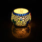 Set of 4 Mosaic Glass Votive Candle Holders | Handmade colored glass candle holder | Set of 4