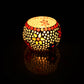 Set of 4 Mosaic Glass Votive Candle Holders | Handmade colored glass candle holder | Set of 4