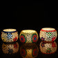 Set of 3 Mosaic Glass Votive Candle Holders | Handmade colored glass candle holder | Set of 4