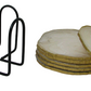 Round Gold Edged Epoxy Resin Coasters | Handmade - Set of 6 with Stand | Gift for housewarming | Stand included