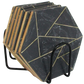 Handmade Designer Hexagon Wooden Coasters | Brass Inlay - Set of 6 with Stand | Gift for housewarming | Stand included