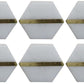 Solid Stone Brass Inlay Knobs, Door Drawer Pulls, Set of 6, Gift for housewarming