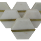 Solid Stone Brass Inlay Knobs, Door Drawer Pulls, Set of 6, Gift for housewarming
