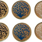 Tree of Life Wooden and Brass Knobs, Door Drawer, Set of 6, Gift for housewarming