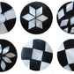 Wooden Geometric Pattern Knobs and Pulls, Set of 6, Gift for housewarming, Home Decor