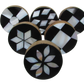 Wooden Geometric Pattern Knobs and Pulls, Set of 6, Gift for housewarming, Home Decor