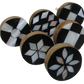 Wooden Geometric Pattern Knobs and Pulls, Set of 6, Gift for housewarming, Home Decor