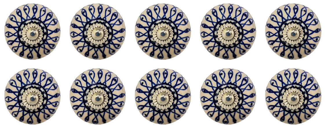 Decorative Geometric Circle Design Drawer Knobs, Set of 6, Home Decor