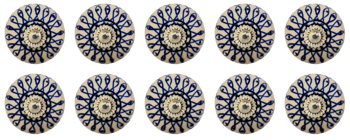 Decorative Geometric Circle Design Drawer Knobs, Set of 6, Home Decor