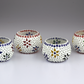 Set of 4 Mosaic Glass Votive Candle Holders | Handmade colored glass candle holder | Set of 4